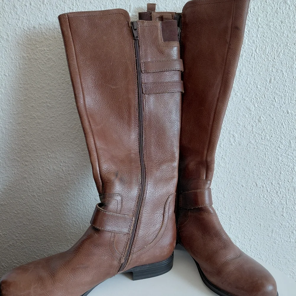Naturalizer Jessie Knee High Brown  Leather Boots Riding